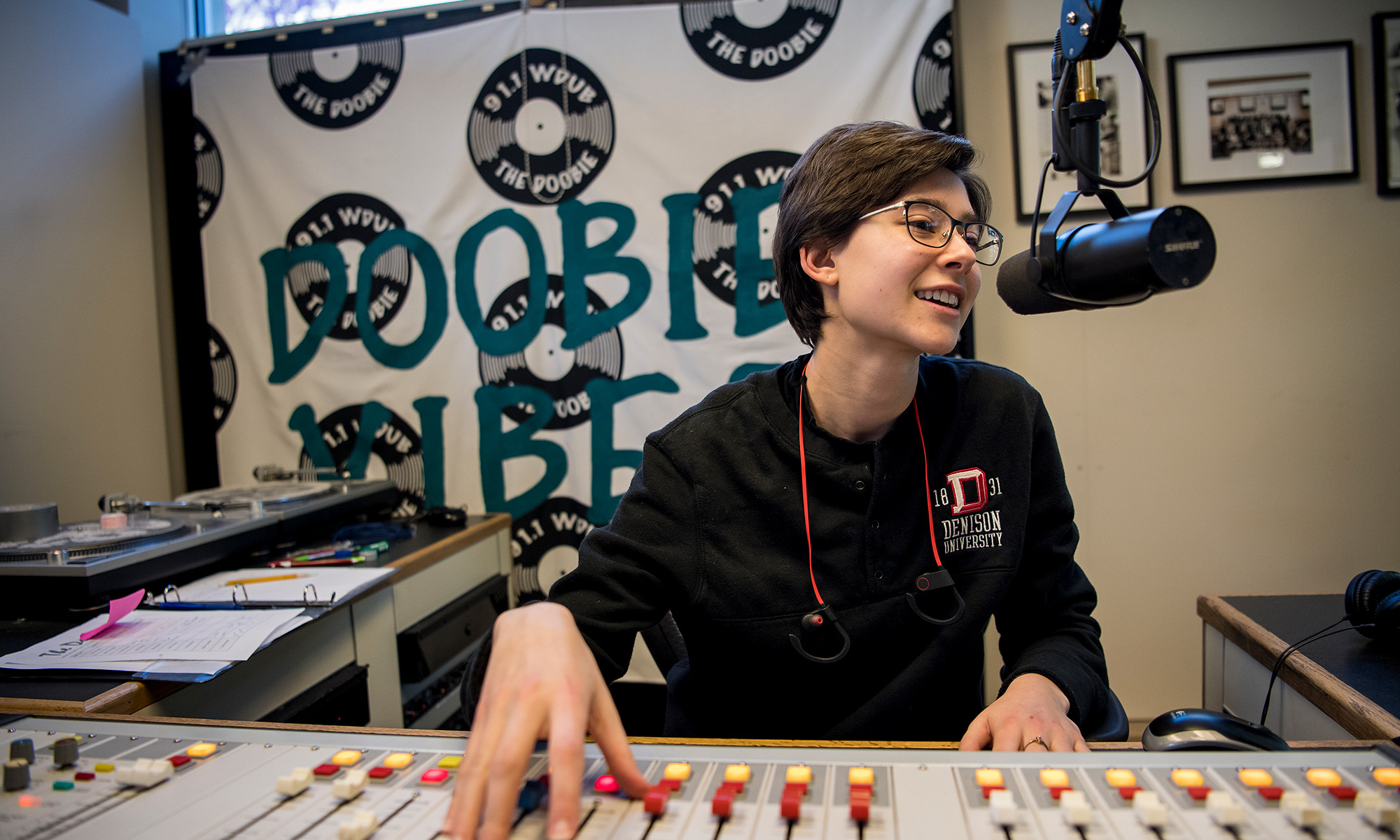 Student DJ at the Doobie radio station