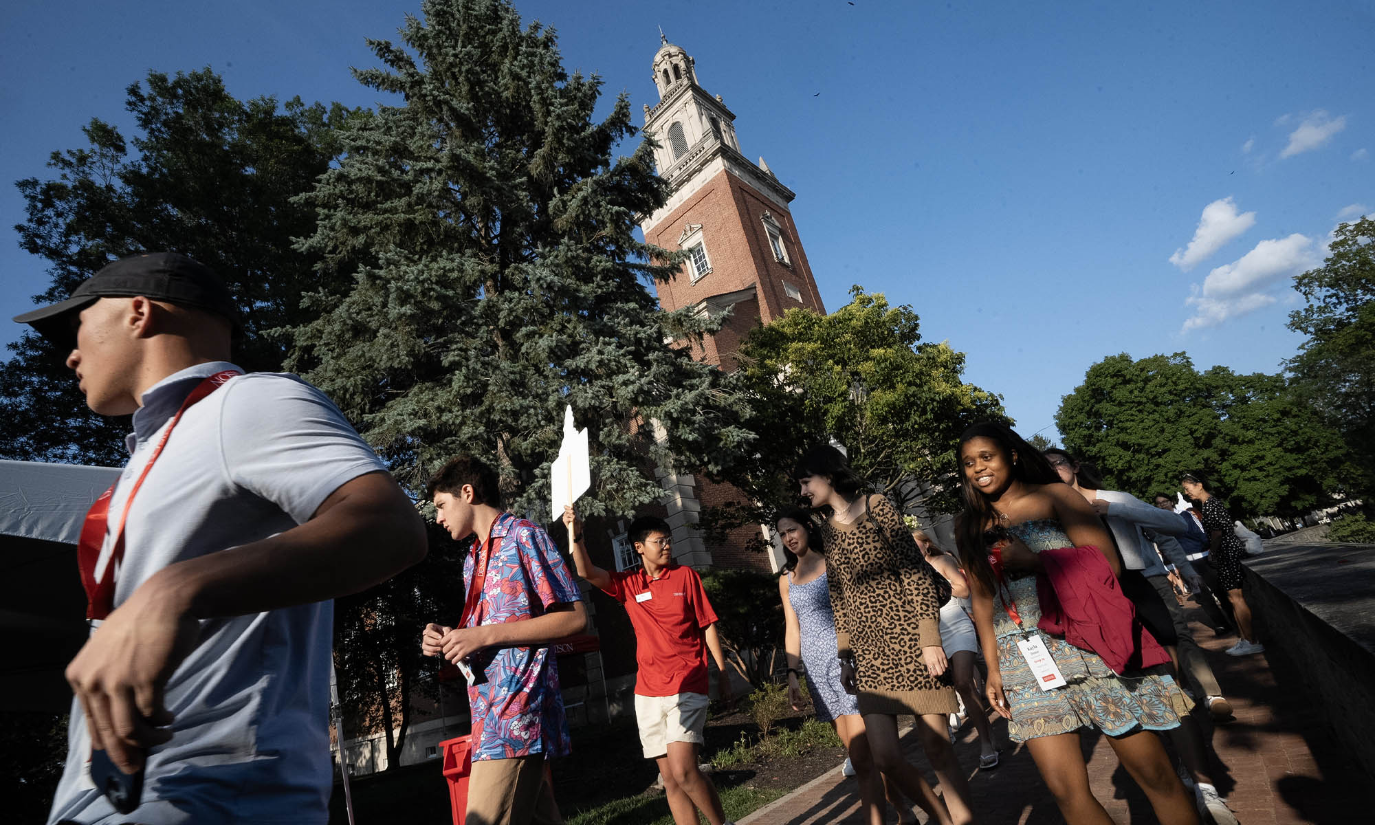 First-year students walking from Swasey Chapel to Induction Ceremony