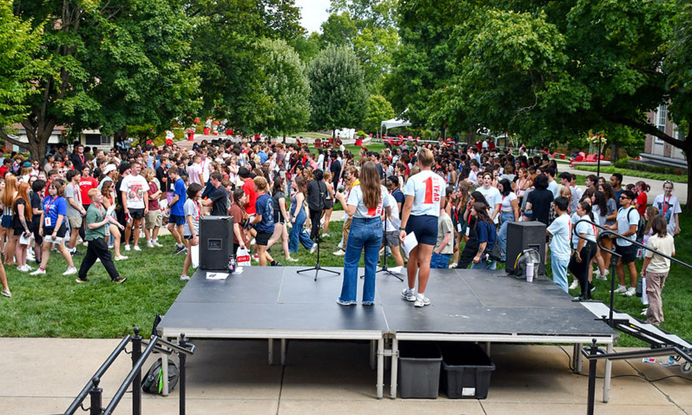 First-year orientation crowd.