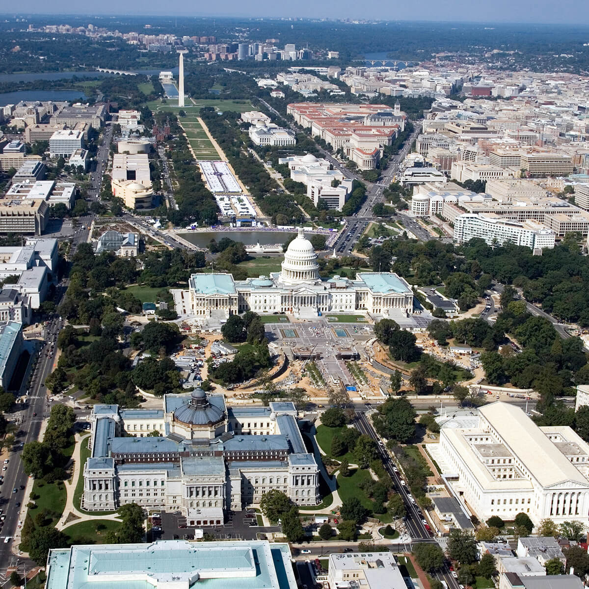 birds-eye view of DC