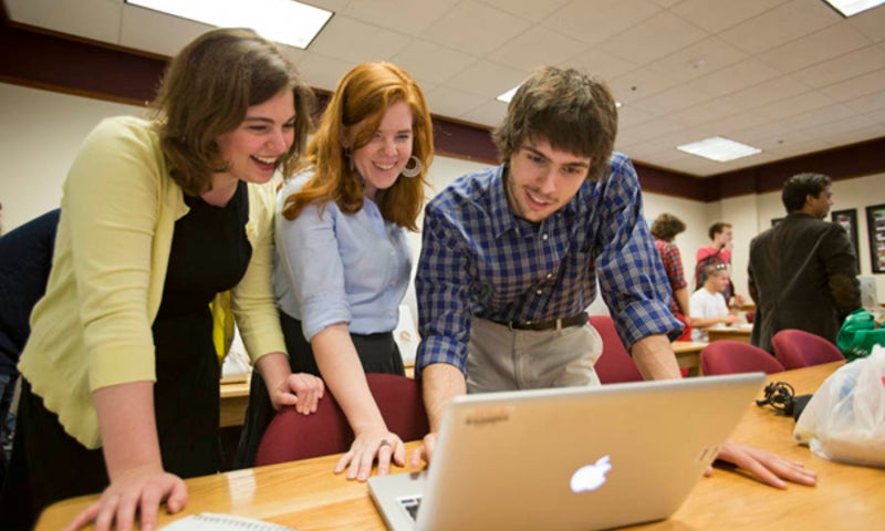 Students at computer