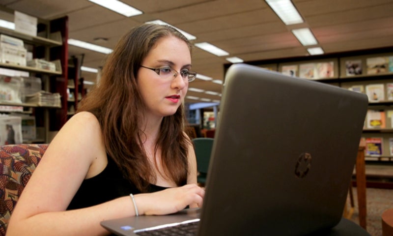 Emily Smith with laptop