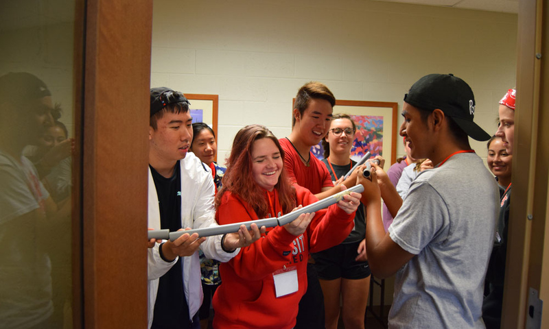 Students participating in an activity at DU Lead