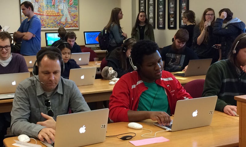 Excitement, frustration and energy pulsed through the air during the computer science game design class’ mid semester showcase.