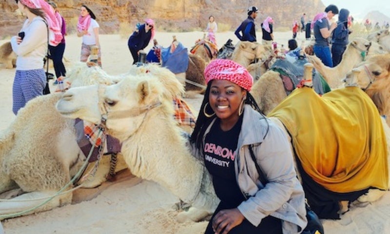 Keylee Jones with camel