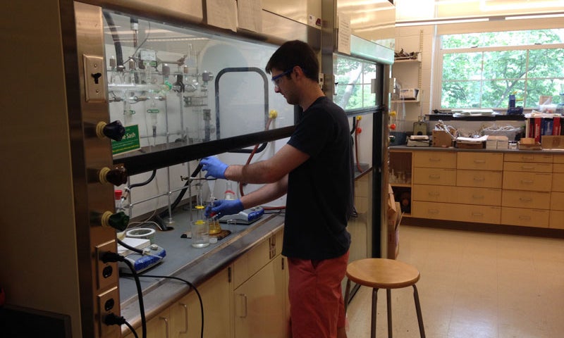 Student 1 working in the lab