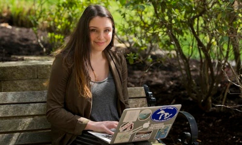 Lauren Schechtman Communication Major on Laptop
