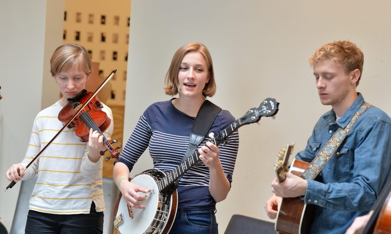 Students playing instruments