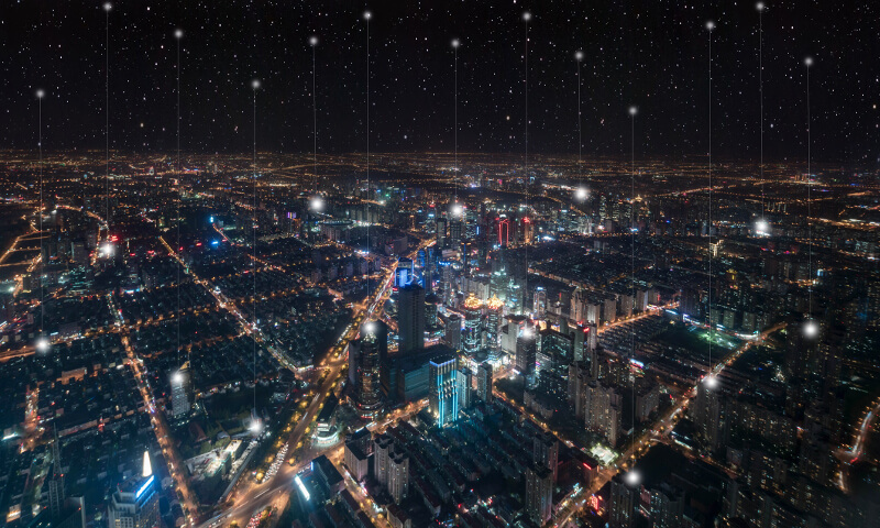 lights of a city at night