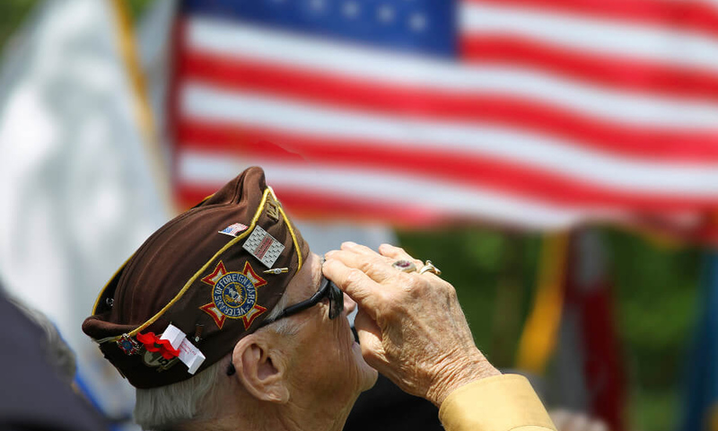 veteran saluting the flag