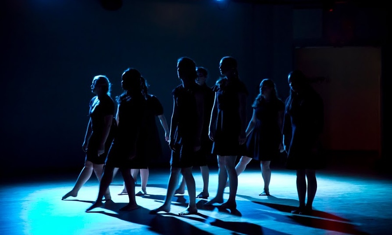 Silhouette of students dancing