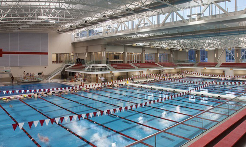 Trumbull aquatics pool in Mitchell center at Denison University