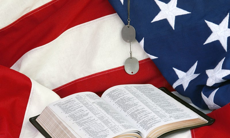 Bible and American flag