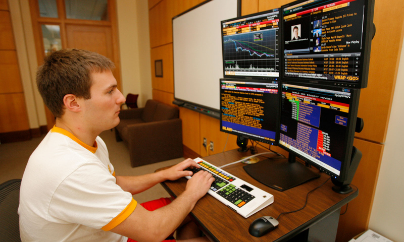 A Bloomberg terminal in use.