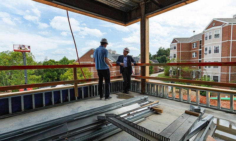 Art Chonko, DU director of facilities services, shares updates of construction plans for the campus.