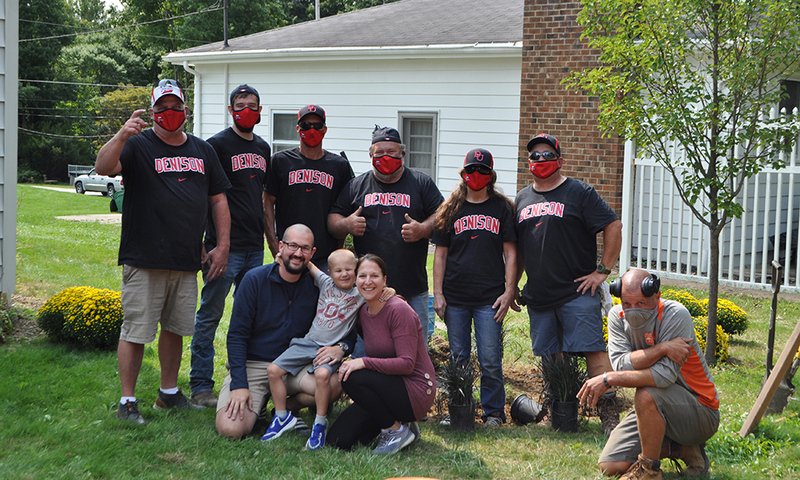 Denison groundskeeping staff with Andrew and the Kodner family
