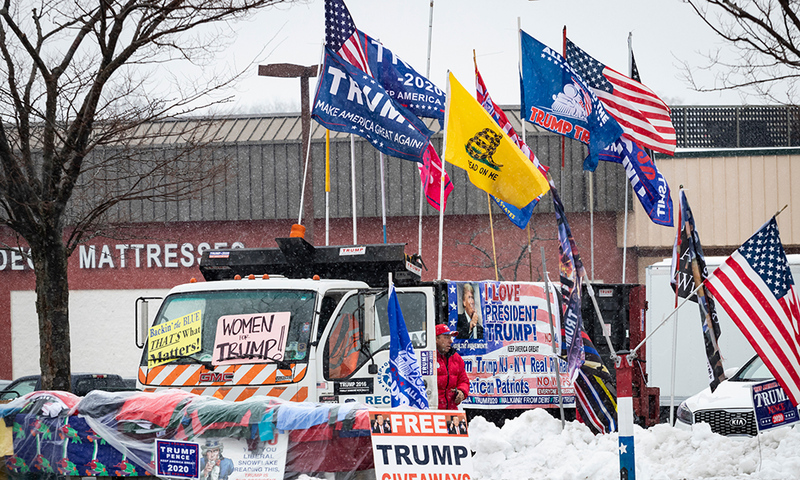 Trump signs and flags