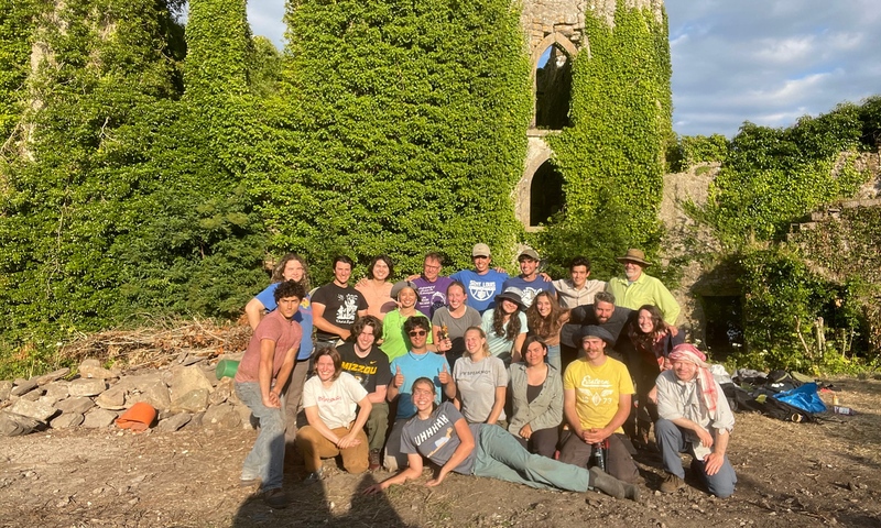 Students and faculty at McDermott's Castle