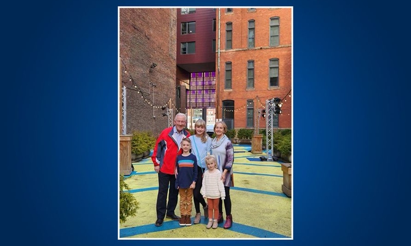 Photo of Dr. John Wright and family as featured on WVU Foundation website.