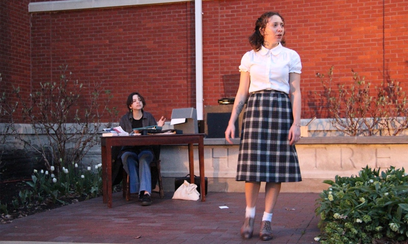 Students performing a play.