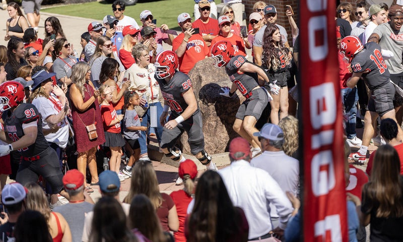 A crowd of alums gathered to cheer on the Big Red Football team during BRW 2025.