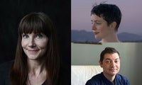 Composite image showing three people: a woman with long dark hair on the left, a woman with short hair in the top right, and a man with short dark hair in the bottom right.
