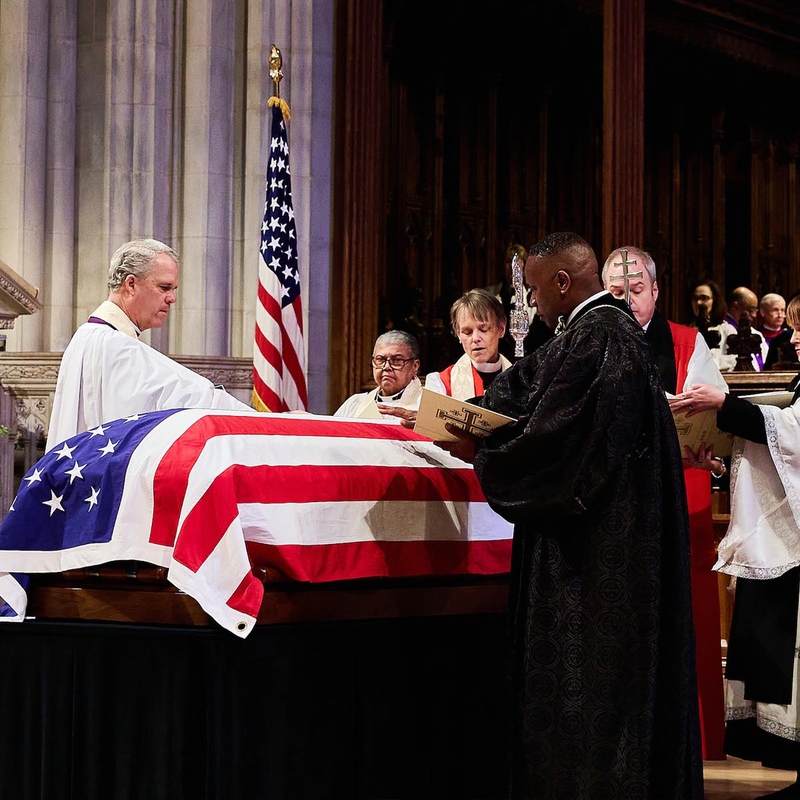 The Rev. Randy Hollerith ’86 at President Jimmy Carter's funeral.