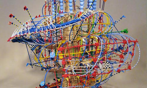 Photo of a sculpture from “Weaving Science Data into Sculpture and Music.” workshop