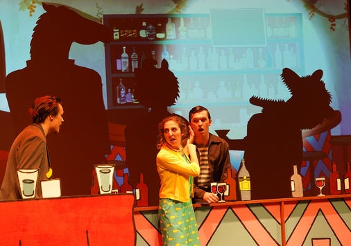 Denison students on the stage of 'BoJack Horseman'