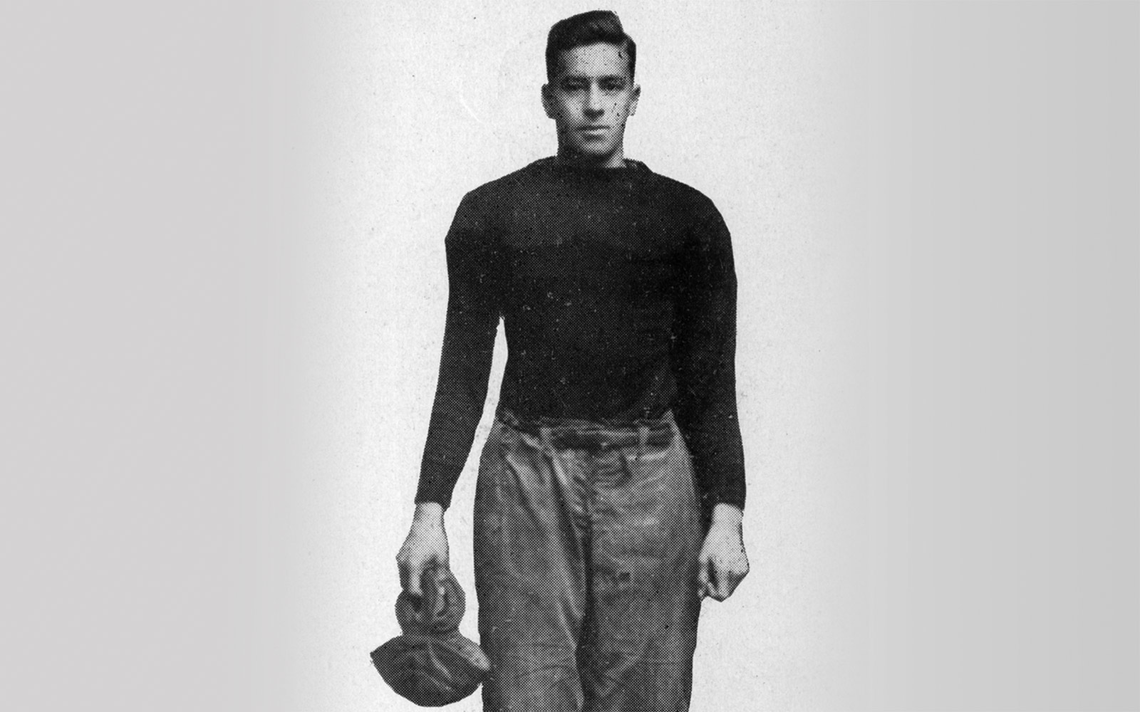 George Roudebush, Class of 1915<br>Roudy trained his arm by throwing corncobs at hogs on his family farm. George Roudebush, Class of 1915<br>Roudy trained his arm by throwing corncobs at hogs on his family farm.