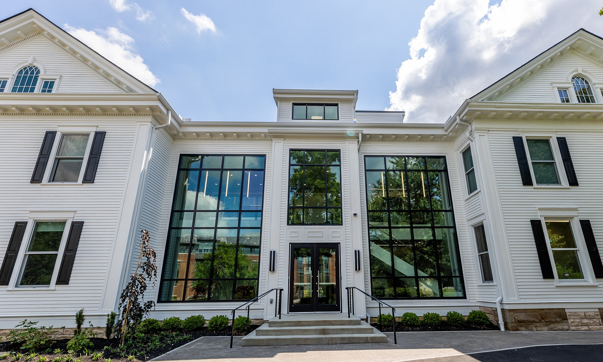 Close view of west entrance to Reese House.