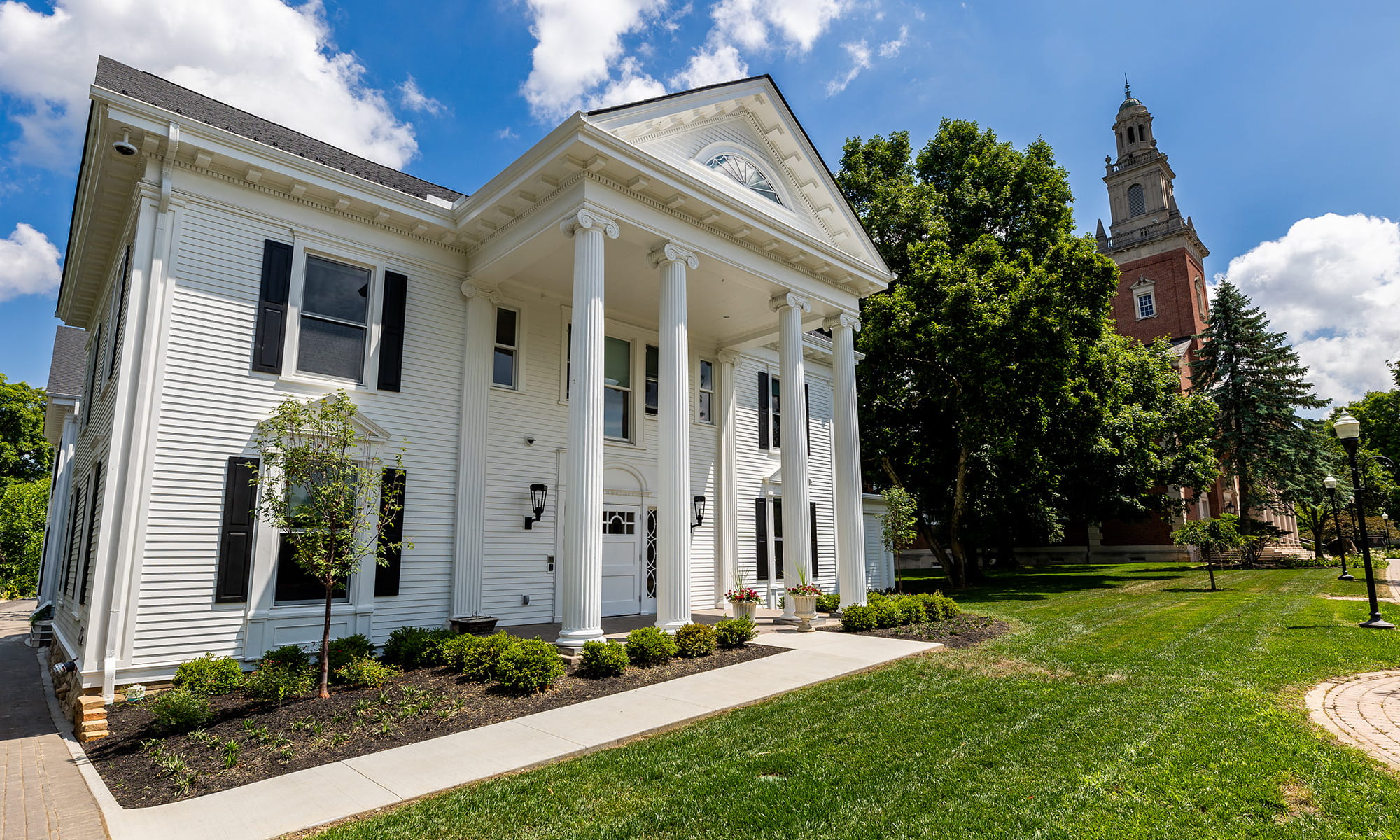 Angled view of the front of Reese House facing Chapel Walk.