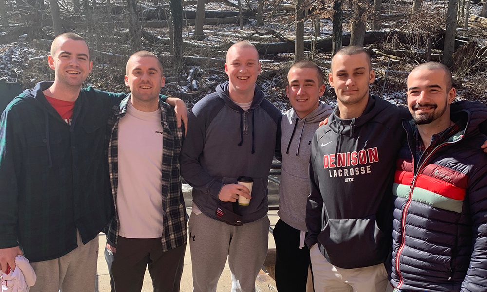 The Big Red (bald) lacrosse team