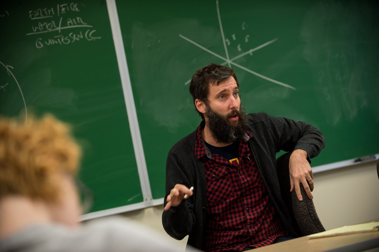 Professor talking to class
