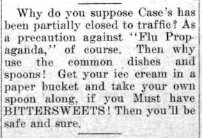 Newspaper clipping: "Flu propaganda"