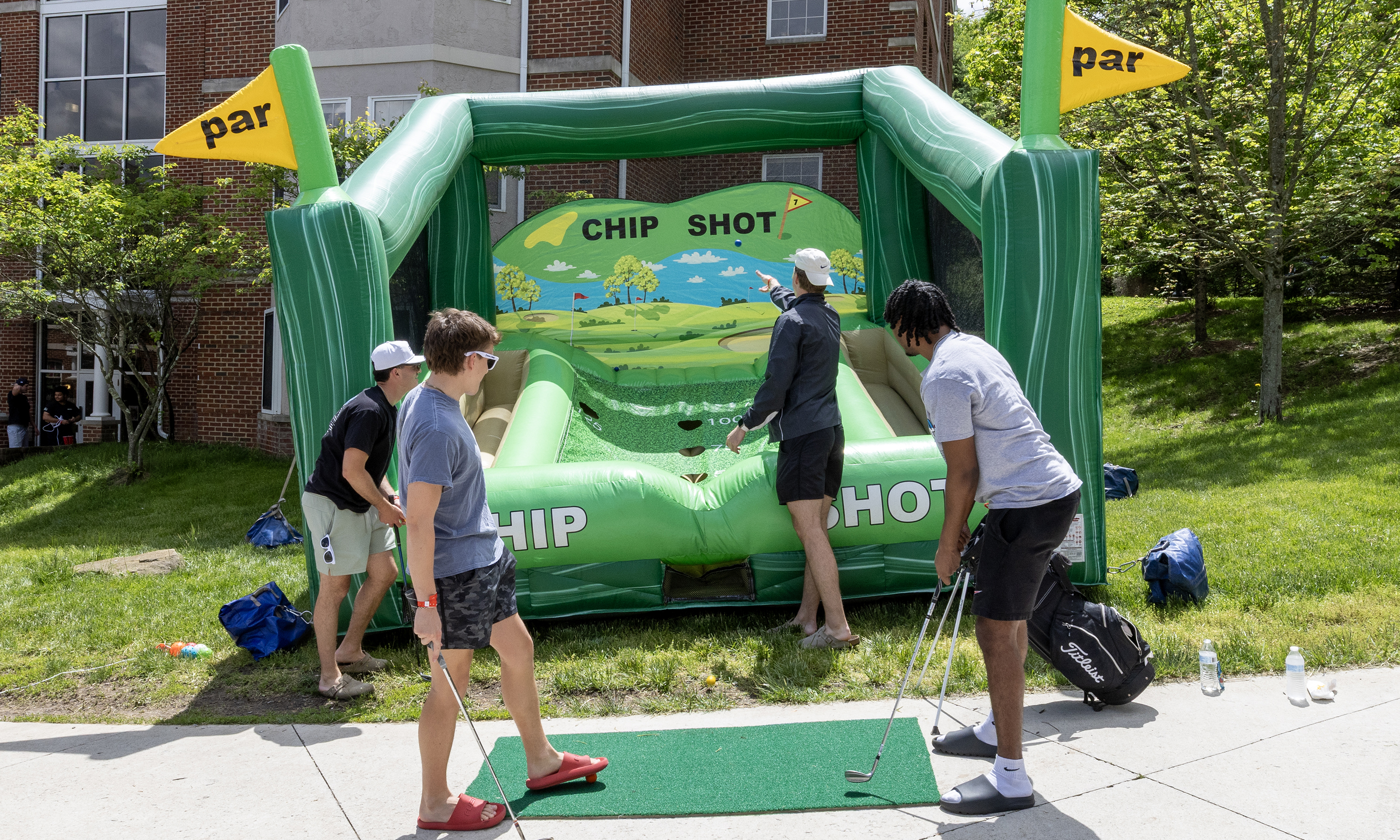 Students play a game.