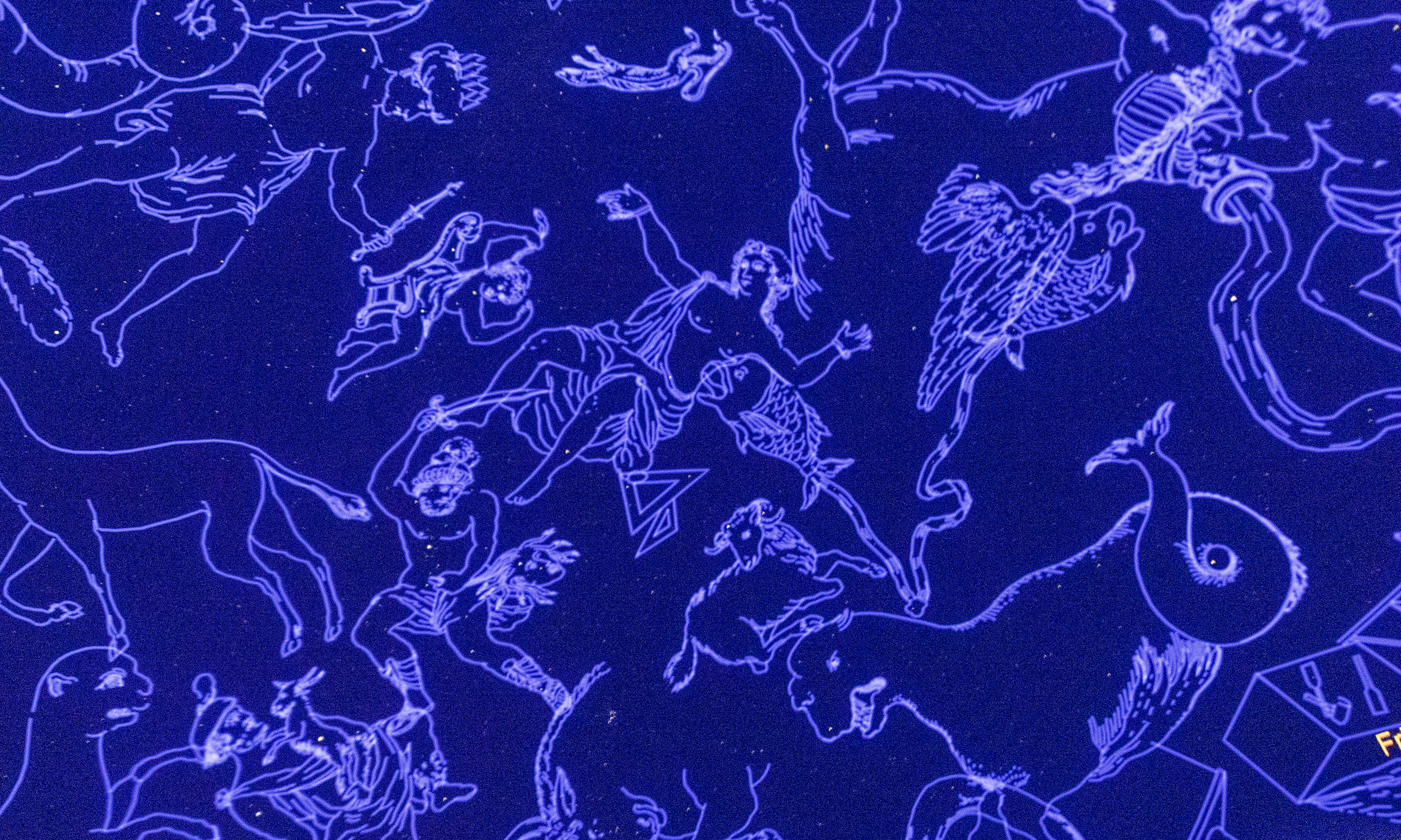 A slide from a presentation inside the planetarium.