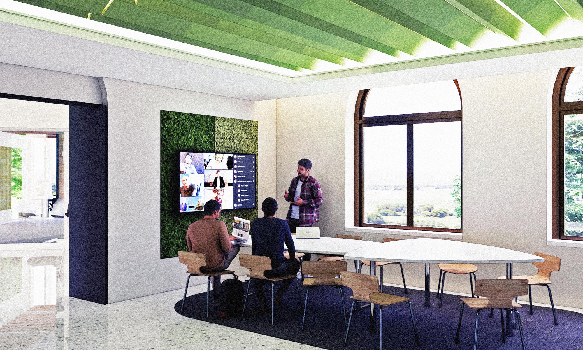 Rendering off first floor addition corridor.