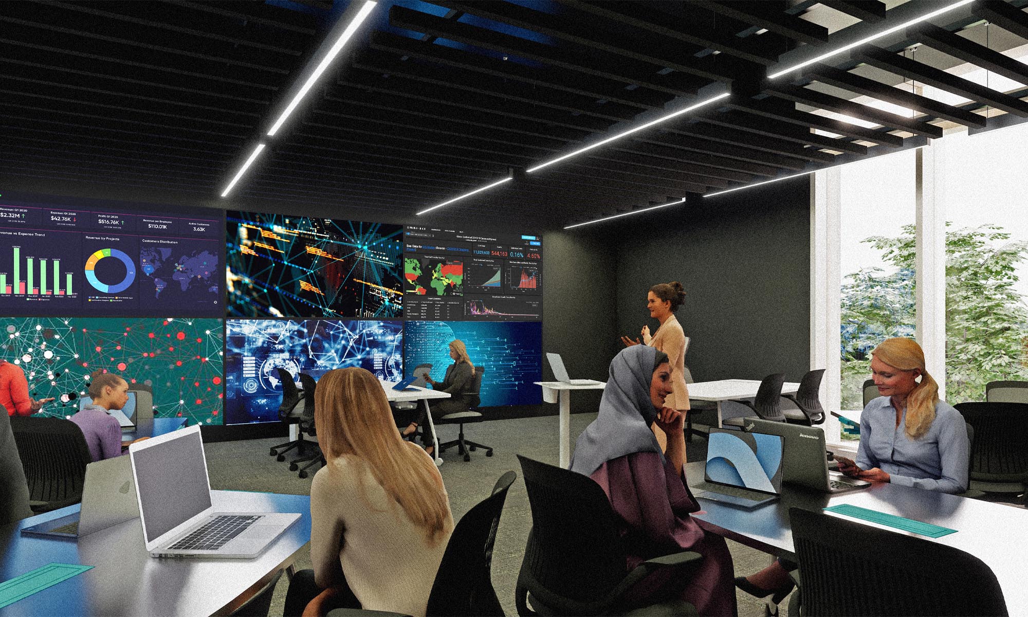 Rendering of first floor addition lab.