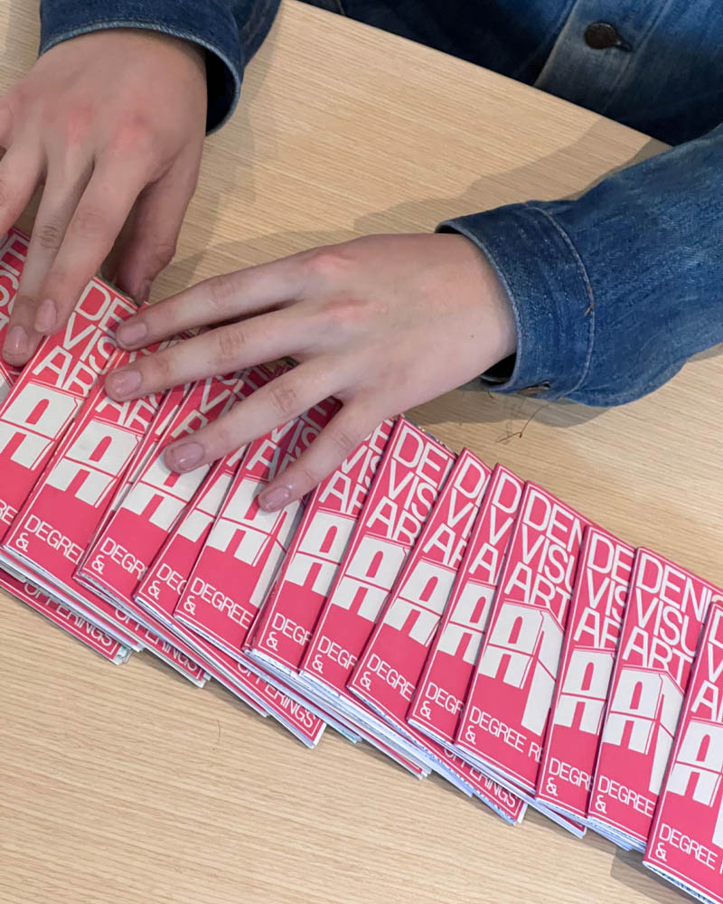 A display of booklets.