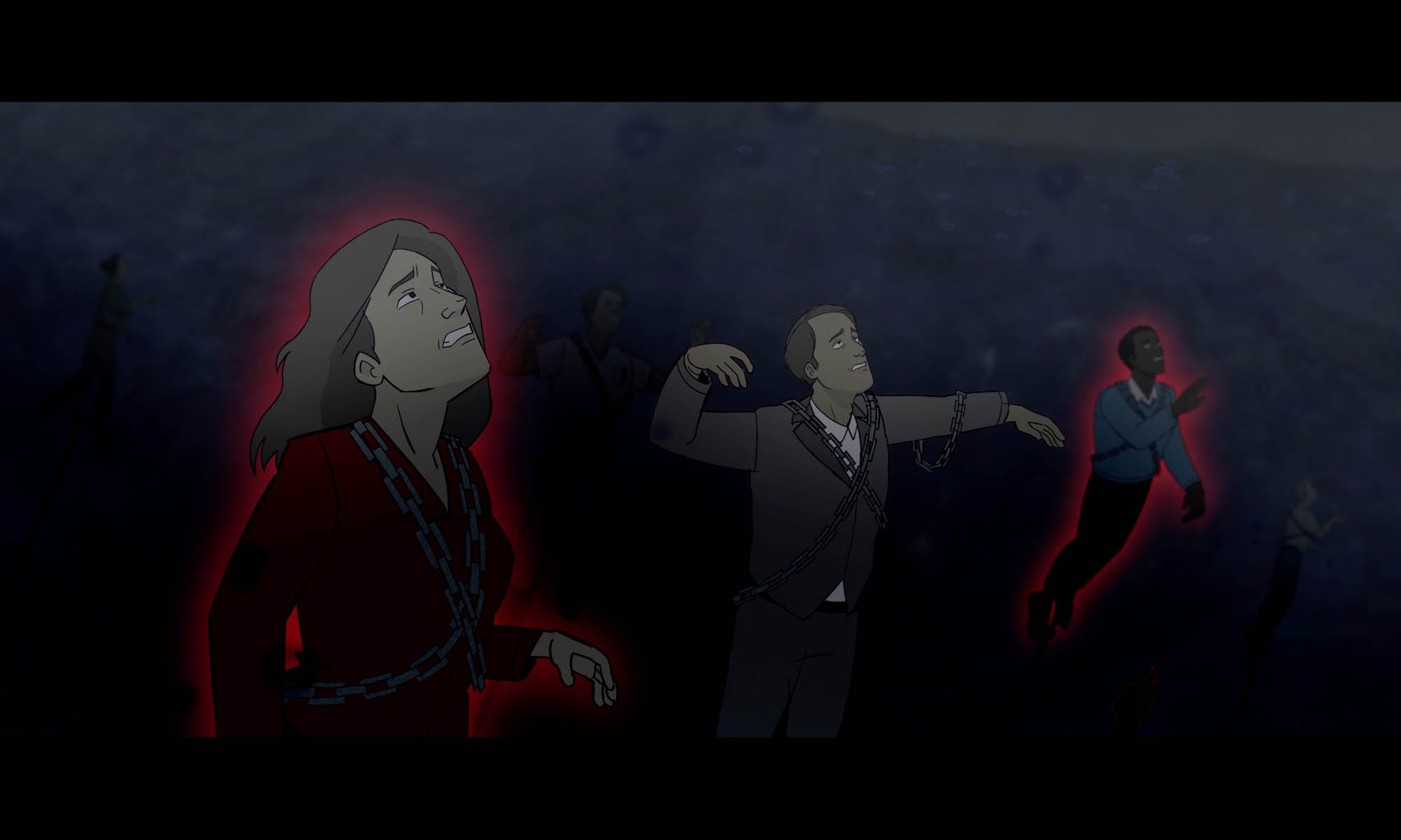 An animation still from the film "One."